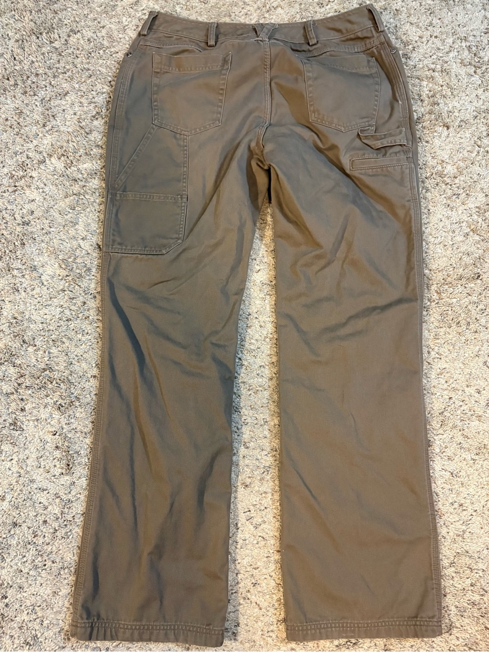 Duluth Trading Co. Women's Straight-Leg Flannel Lined Cargo Jeans Brown 14 x 33 - Picture 2 of 11